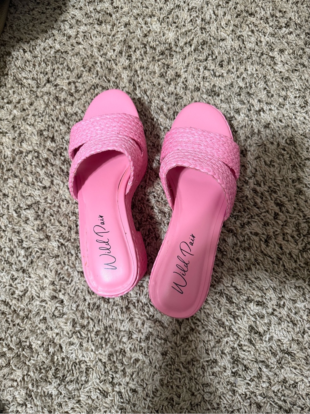 Wild Pair Braided Pink Slide Mules